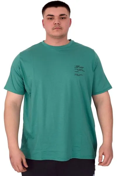 Büyük Beden Erkek T-Shirt Bisiklet Yaka Space U25018 Çağla