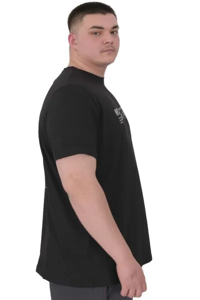 Büyük Beden Erkek T-Shirt Bisiklet Yaka NYC New York U25019 Siyah
