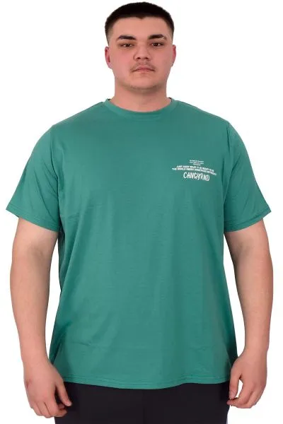 Büyük Beden Erkek T-Shirt Bisiklet Yaka Compaes U25021 Çağla