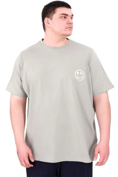 Büyük Beden Erkek T-Shirt Bisiklet Yaka GREAT U25024 Çağla
