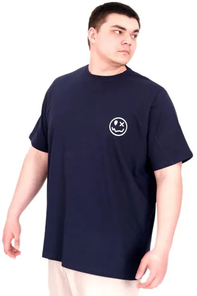 Big Size Mens Tshirt Crew Neck GREAT U25024 Navy