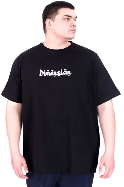 Büyük Beden Erkek T-Shirt Bisiklet Yaka DIMENSION U25025 Siyah