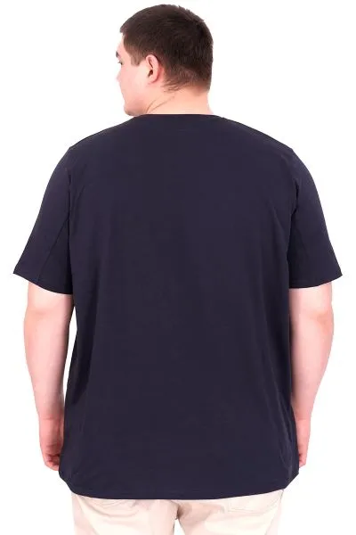 Big Size Mens Tshirt Crew Neck STATUE U25027 Navy