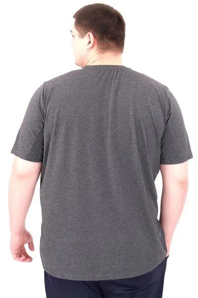 Büyük Beden Erkek T-Shirt Bisiklet Yaka OPTIMISTIC U25028 Antrasit