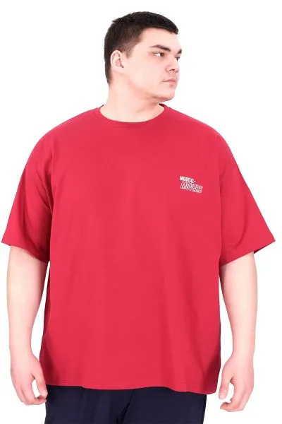 Büyük Beden Erkek T-Shirt Bisiklet Yaka FAITH U25030 Bordo