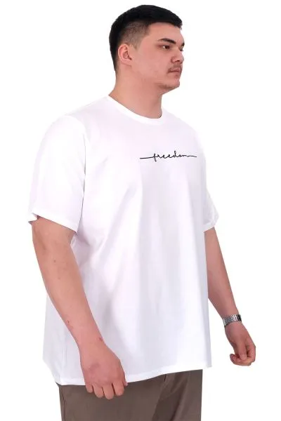 Big Size Mens Tshirt White U25033