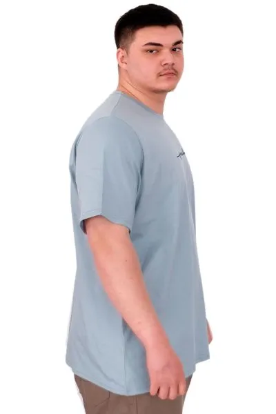 Büyük Beden Erkek T-Shirt Bisiklet Yaka FREEDOM U25033 Mavi