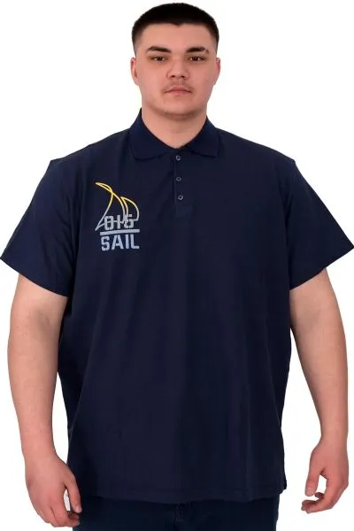 Büyük Beden Erkek T-Shirt Polo Sail U25301 Indigo