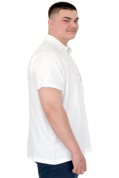 Büyük Beden Erkek T-Shirt Polo Sail Boat U25302 Beyaz