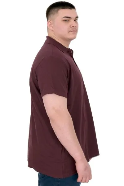 Büyük Beden Erkek T-Shirt Polo Sail Boat U25302 Mürdüm