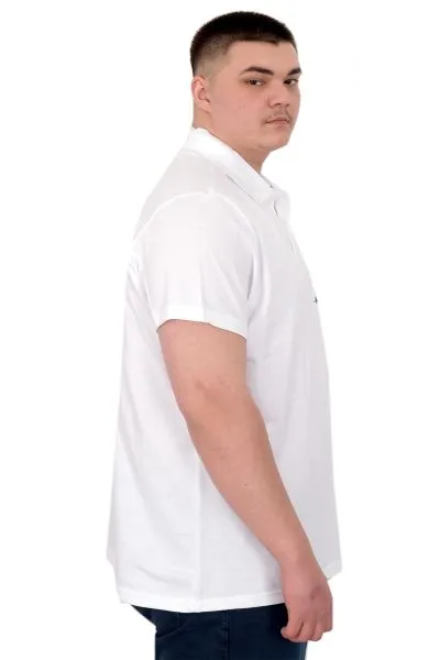 Büyük Beden Erkek T-Shirt Polo Sea Bound U25303 Beyaz