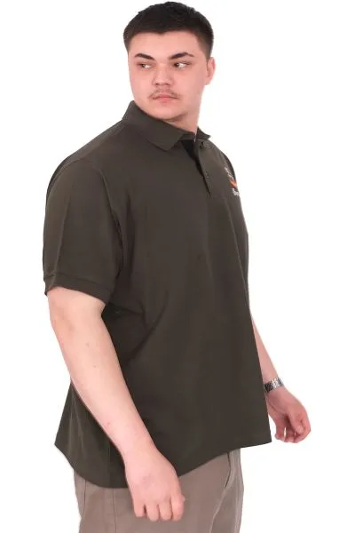Büyük Beden Erkek T-Shirt Pike Polo Yaka U25305 Haki