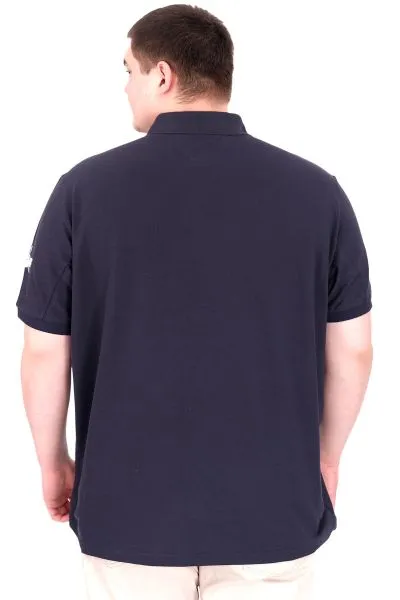 Büyük Beden Erkek T-Shirt Pike Polo Yaka U25305 Lacivert