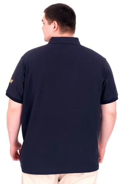 Büyük Beden Erkek T-Shirt Pike Polo Yaka U25306 Lacivert