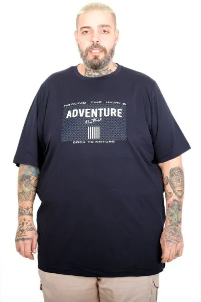 Men’s Big Size Adventure Crew Neck T-Shirt U26101 Navy