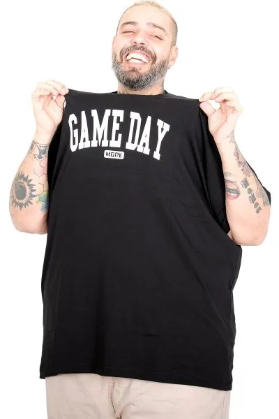 Big Size Men Gameday Crew Neck T-Shirt U26102 Black
