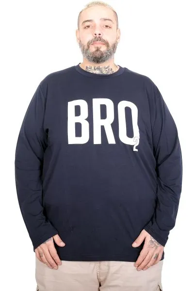 Men’s Big Size BRO2 Crew Neck T-Shirt 26105 Navy