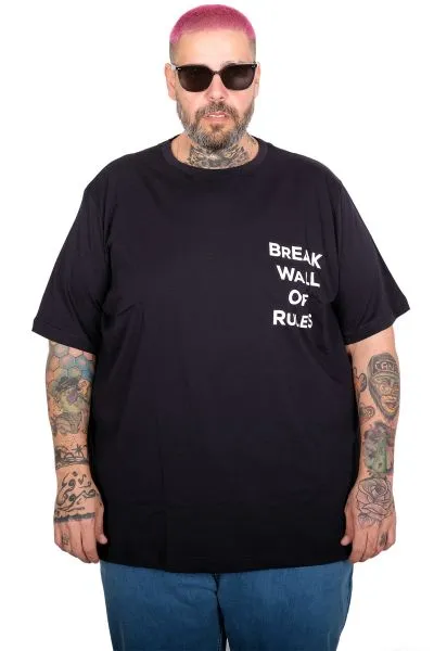Big Size T-Shirt Break U26108 NAVY