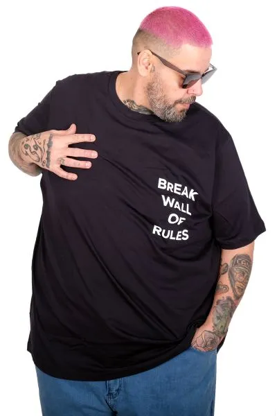 Big Size T-Shirt Break U26108 NAVY