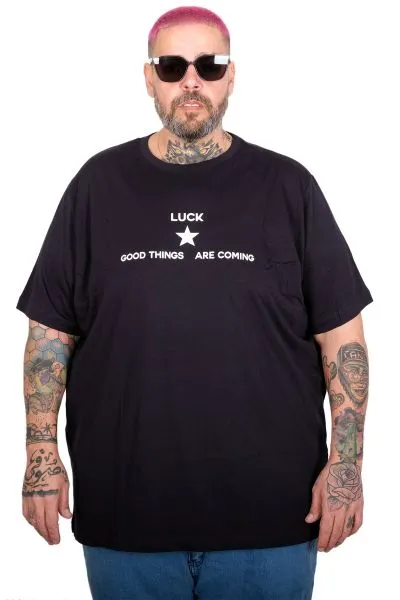 Big Size T-Shirt Luck U26111 NAVY