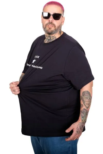 Big Size T-Shirt Luck U26111 NAVY