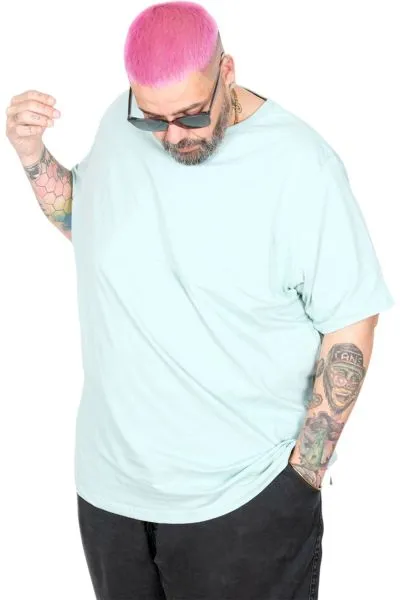 Plus Size Mens Basic Crew Neck Tshirt u20031 MINT