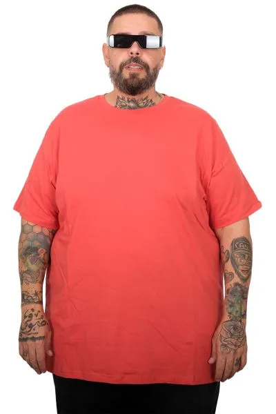 Big Size Mens T-Shirt Basic 20031 Mercan