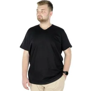 Big Size Men's Basic T-shirt V Collar 20032 Black