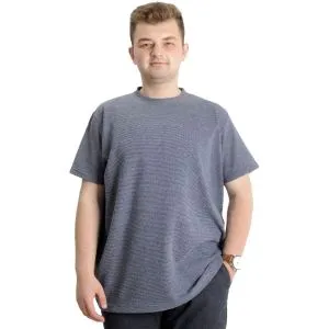 Büyük Beden Erkek T-shirt Bisiklet Yaka WAFFLE 20033 Antramelanj