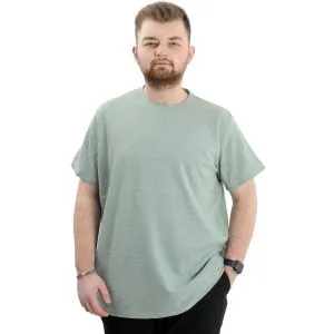 Büyük Beden Erkek T-shirt Bisiklet Yaka WAFFLE 20033 Çağla