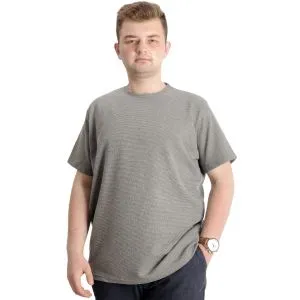 Büyük Beden Erkek T-shirt Bisiklet Yaka WAFFLE 20033 Haki