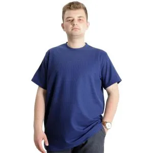 Büyük Beden Erkek T-shirt Bisiklet Yaka WAFFLE 20033 İndigo