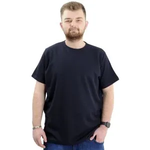 Büyük Beden Erkek T-shirt Bisiklet Yaka WAFFLE 20033 Lacivert