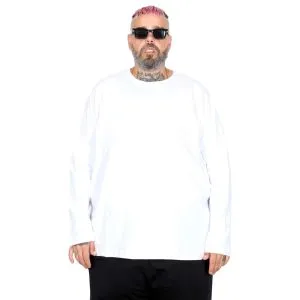 Big Tall Men s Basic T-shirt Long Sleeve 20102 White