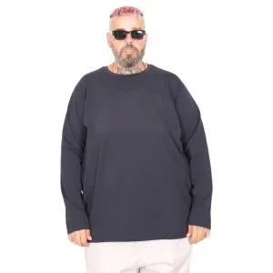Big Tall Men s Basic T-shirt Long Sleeve 20102 Navy Blue