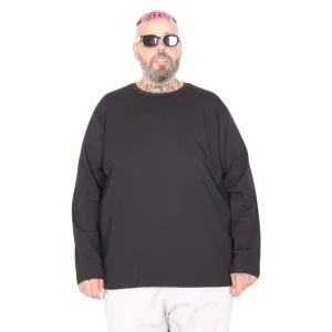 Big Tall Men s Basic T-shirt Long Sleeve 20102 Black