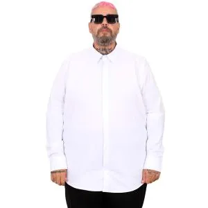 Big-Tall Men's Classic Shirt With Lycra 20351 White