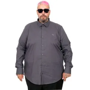 Big-Tall Mens Classic Shirt With Lycra 20351 Smoke
