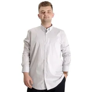 Büyük Beden Erkek Klasik Gömlek Likralı 20351 Gri