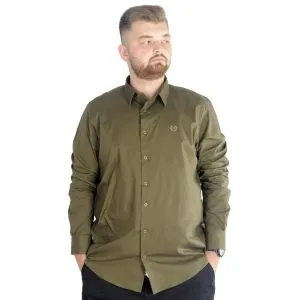 Big-Tall Mens Classic Shirt With Lycra 20351 Khaki