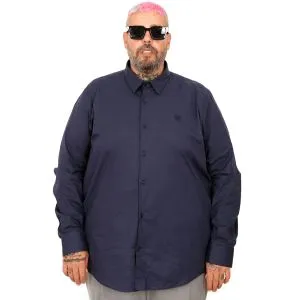 Big-Tall Men's Classic Shirt With Lycra 20351 Navy Blue