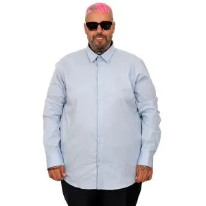 Big-Tall Mens Classic Shirt With Lycra 20351 Blue
