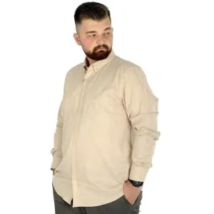 Big Size Men Linen Shirt with Lycra Band Collar 20388 Green