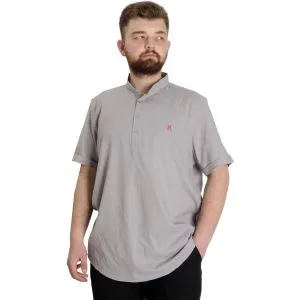 Büyük Beden Erkek Kısa Kol Hakim Yaka 20387 Açık Gri