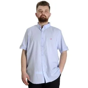 Büyük Beden Erkek Keten Likralı Gömlek 20393 Açık Mavi