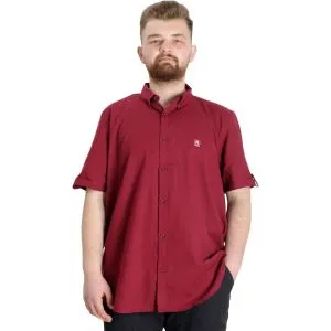 Büyük Beden Erkek Keten Likralı Gömlek 20393 Bordo