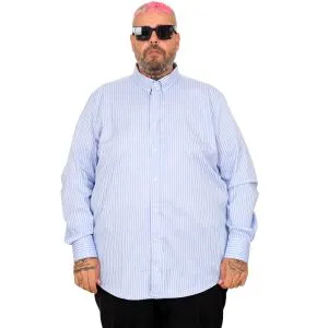 Büyük Beden Erkek Saten Çizgili Gömlek  20399