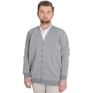 Büyük Beden Erkek Hırka Düğmeli DOUBLE FACE 20551 Grimelanj