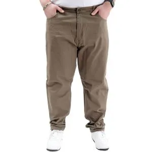 Büyük Beden Pantolon Keten 5Cep Milano Classic 20902 Toprak