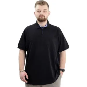 Big-Tall Men Polo T-Shirt With Pocket 20552 Black